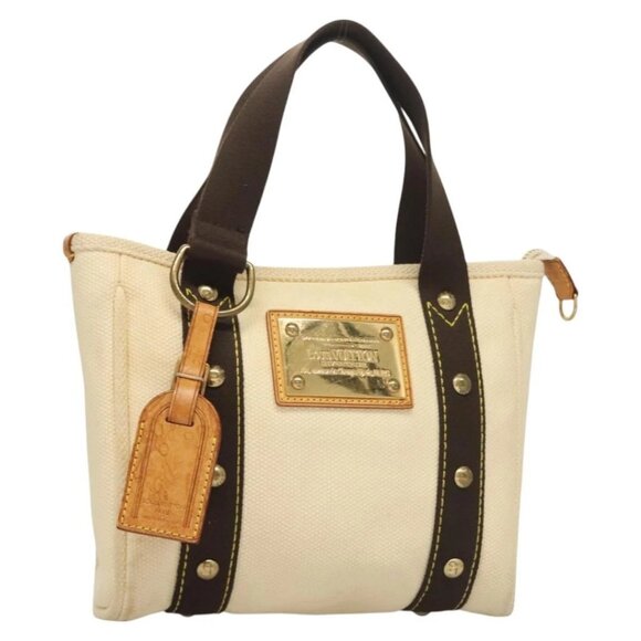 LOUIS VUITTON Antigua Cabas PM Hand Bag Ivory Brown M40039 LV Auth 127959 - Picture 1 of 16